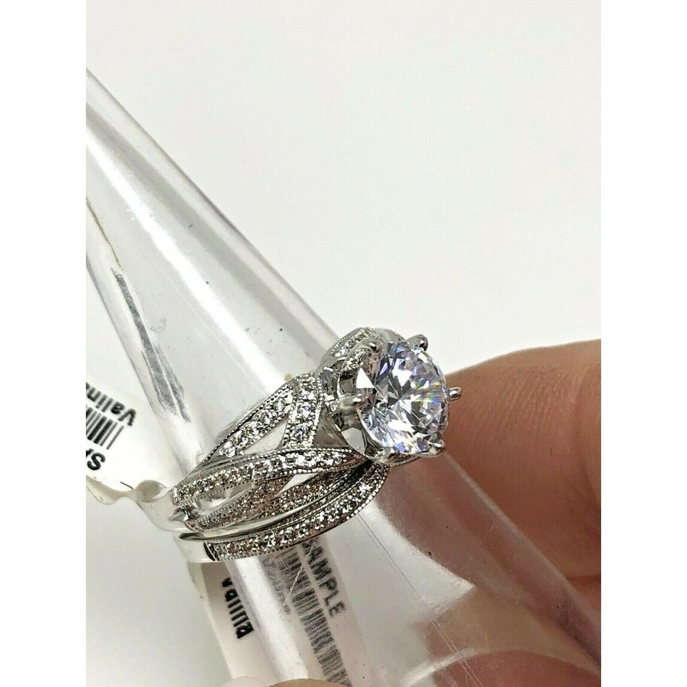 Valina Spiral Style Cubic Zirconia Engagement Ring - Picture 4 of 6